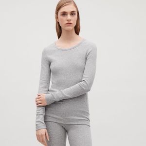Sold NWOT. COS Grey Ribbed Long Sleeve